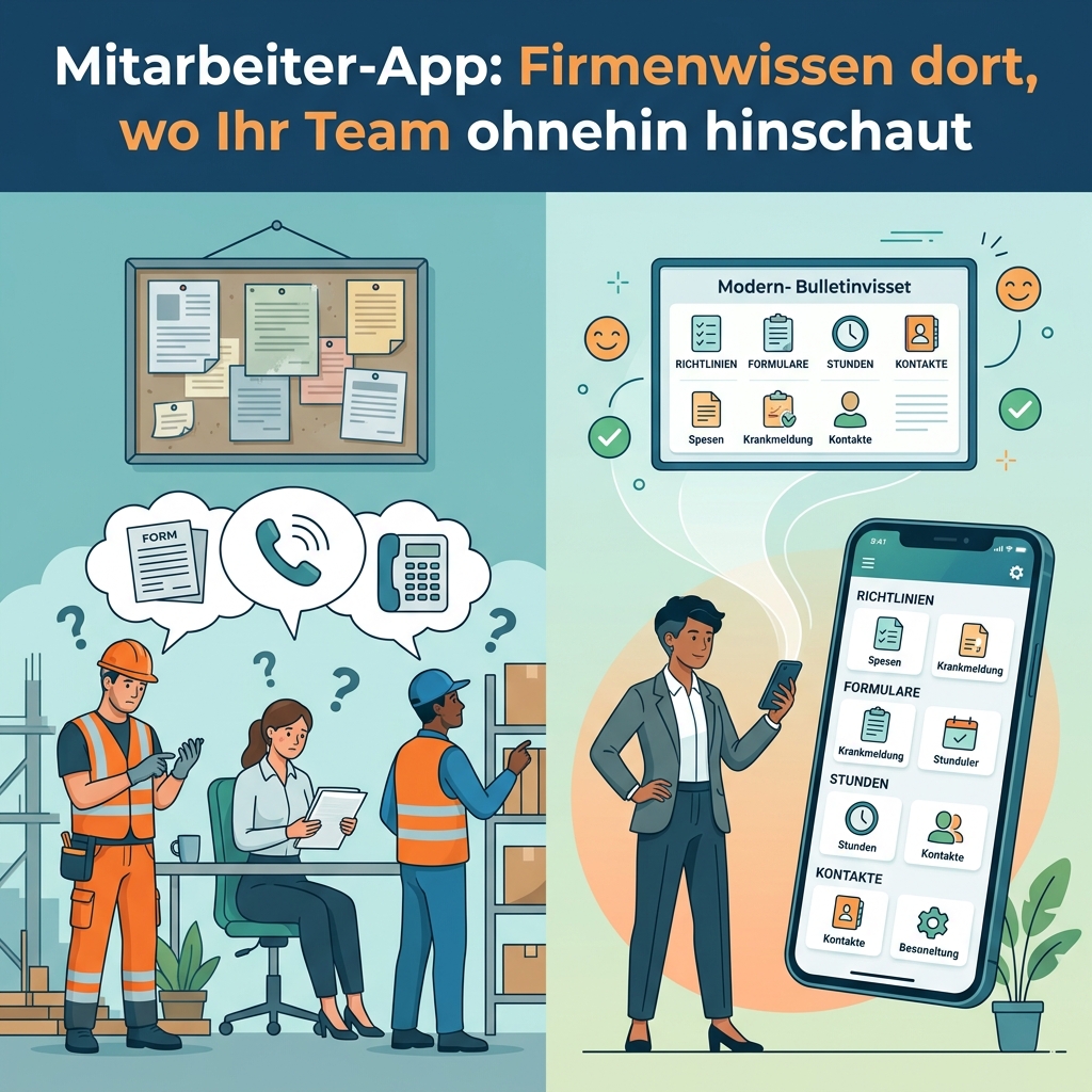 Mitarbeiter-App: Firmenwissen dort, wo Ihr Team ohnehin hinschaut